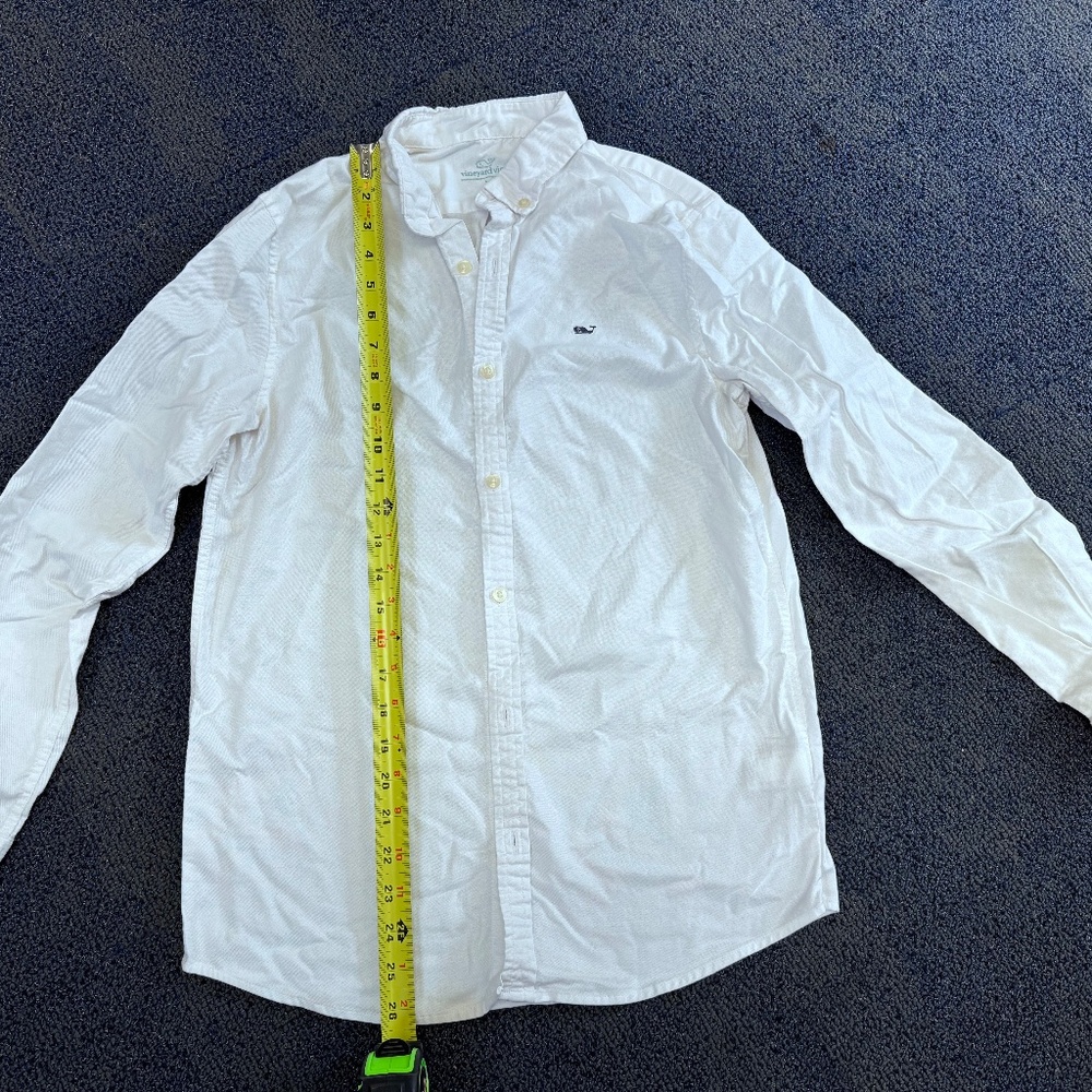 Vineyard Vines Boys White Oxford Shirt Size Large Like New